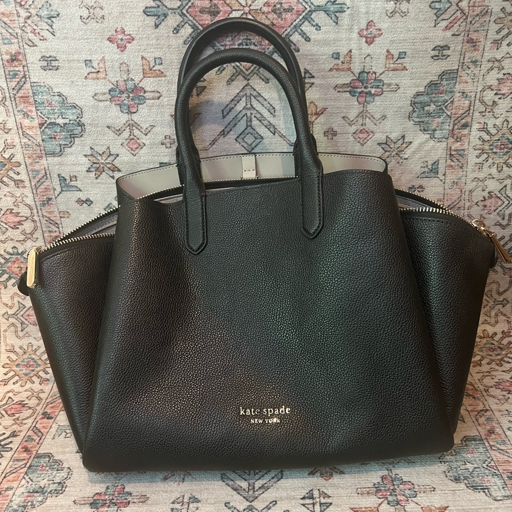 Kate Spade Black Leather Tote Bag